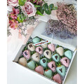 20pcs Pastel Green, Pink & White Chocolate Strawberries Gift Box (Custom Wording)